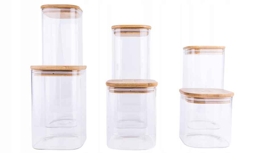 Skleněné nádoby na potraviny, sklenice, 6 ks