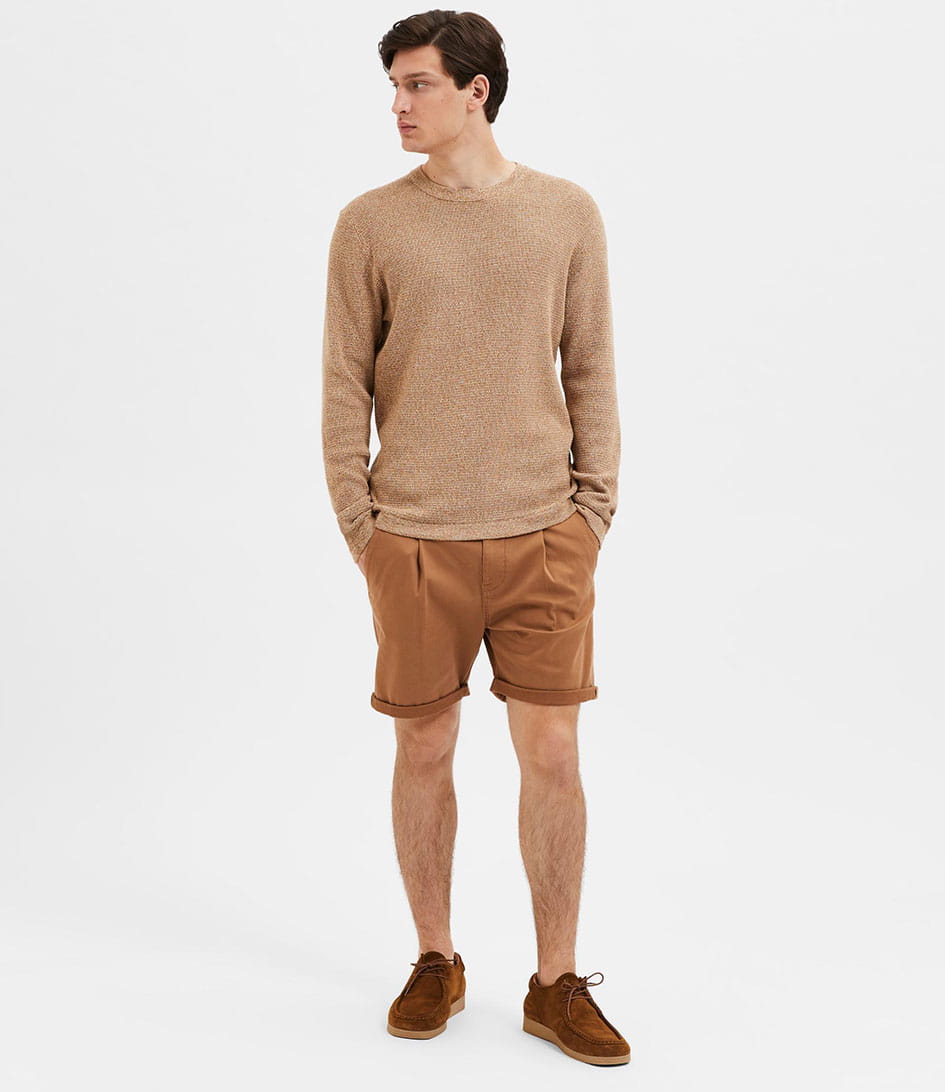 SELECTED HOMME BEŻOWY SWETER MELANŻ (L) Rozmiar L