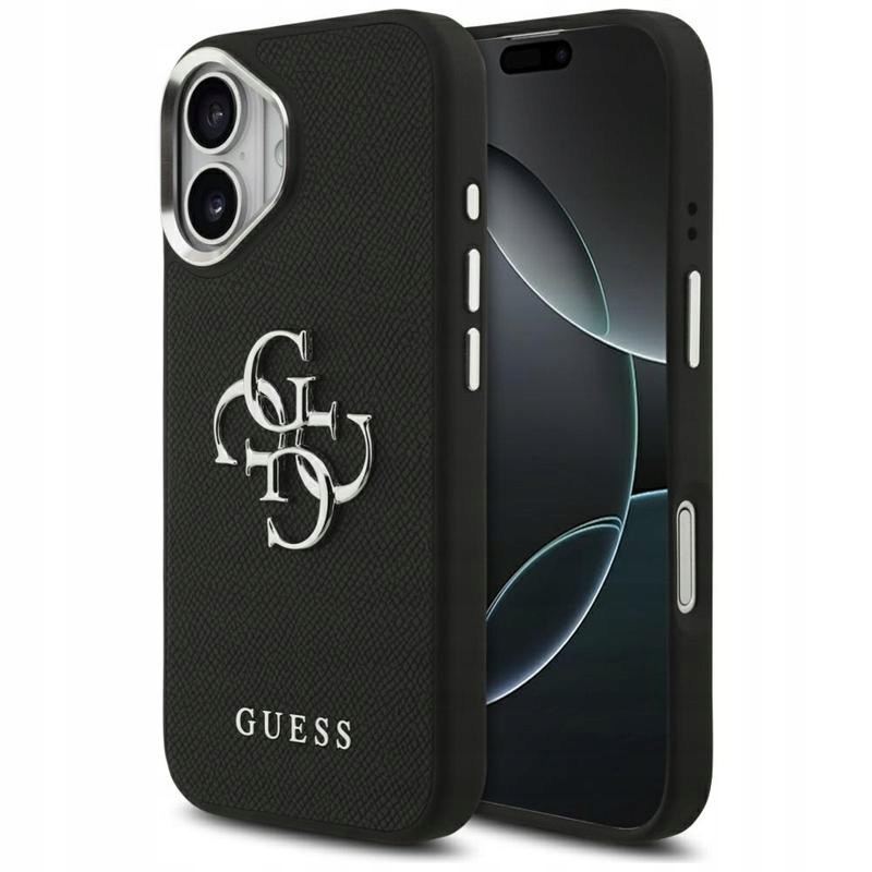 Pouzdro Guess pro iPhone 17 Originální Classic Logo 4G Černé Kožené Zadní Kryt
