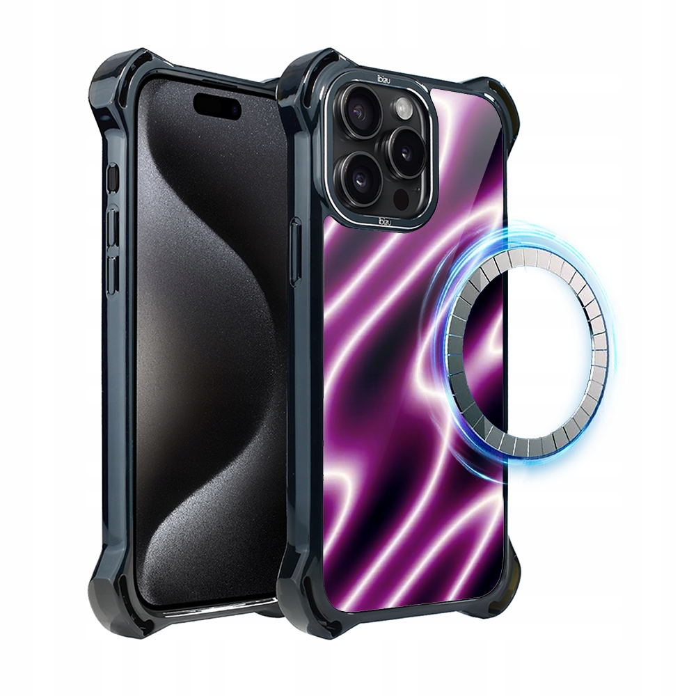 Pouzdro pro iPhone 15 Pro Ibizu DropGuard Ultra s MagSafe, neonová vlna