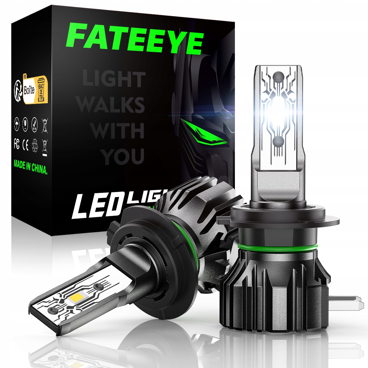 Żarówki Led H7 Fateeye Mocne 120W 20000LM Canbus