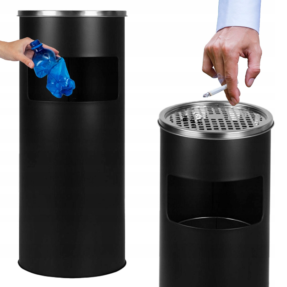 Levně Stojící Popelník Popelník Odpadkový Koš Venkovní Kovový Kiblík