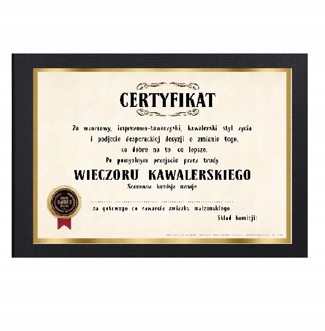 

Kawalerski dyplom Certyfikat