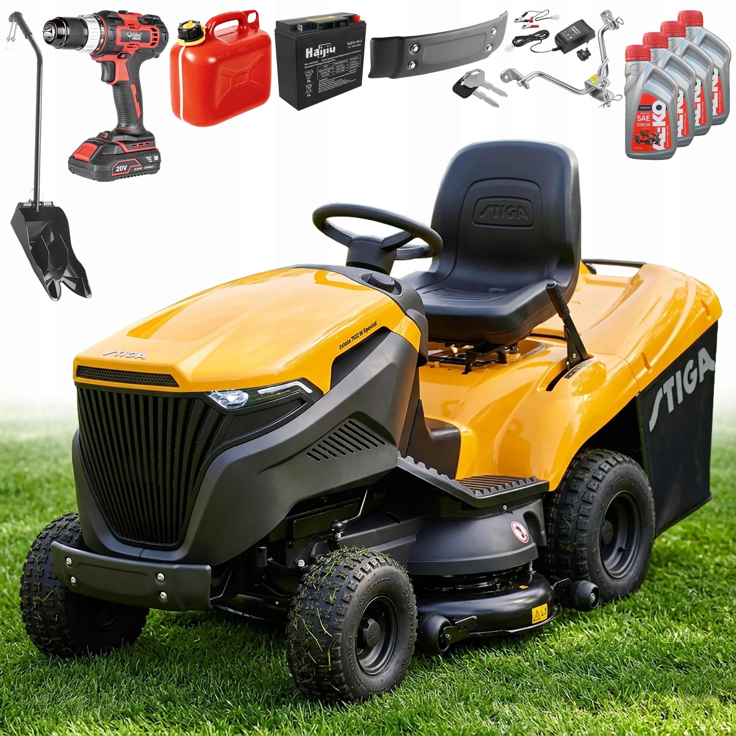 Traktor Stiga Estate 7102 W Special Kosiarka Honda V-twin 102 cm Akcesoria