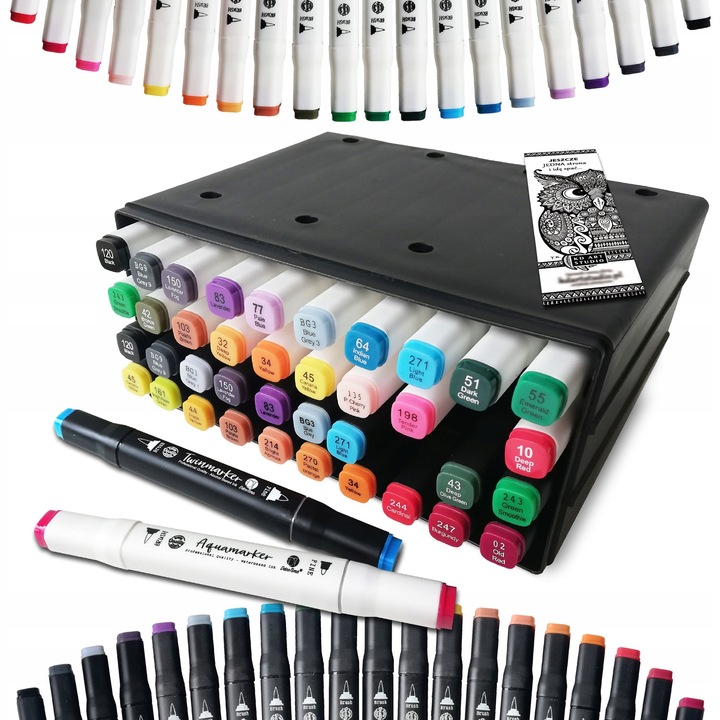 ZESTAW DO MALOWANIA KOLOROWANKA MARKERY AKWARELOWE ALKOHOLOWE