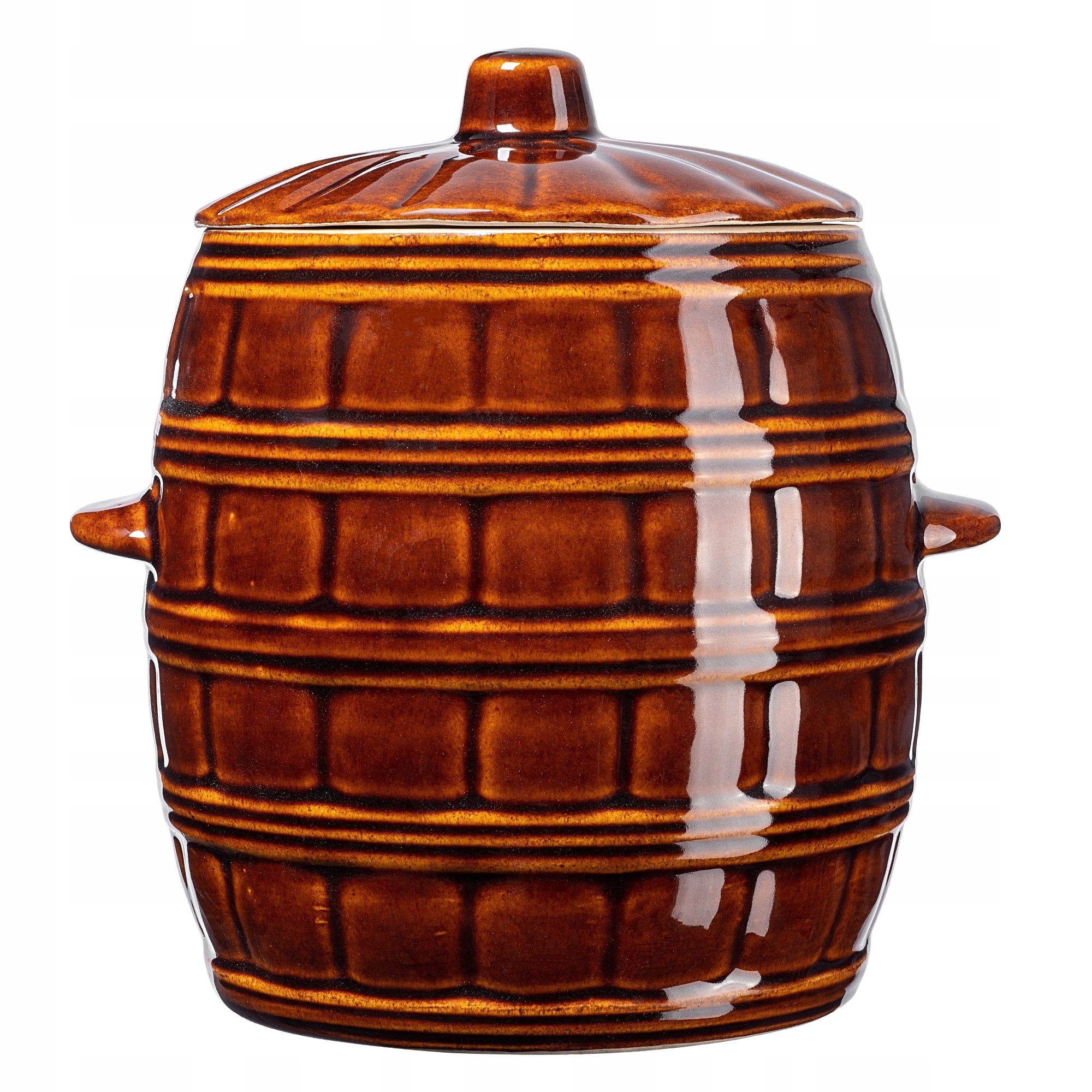 Sud K Nakládání Zelí Okurek Kamenina 8L Hrnec S Poklicí Kameninový