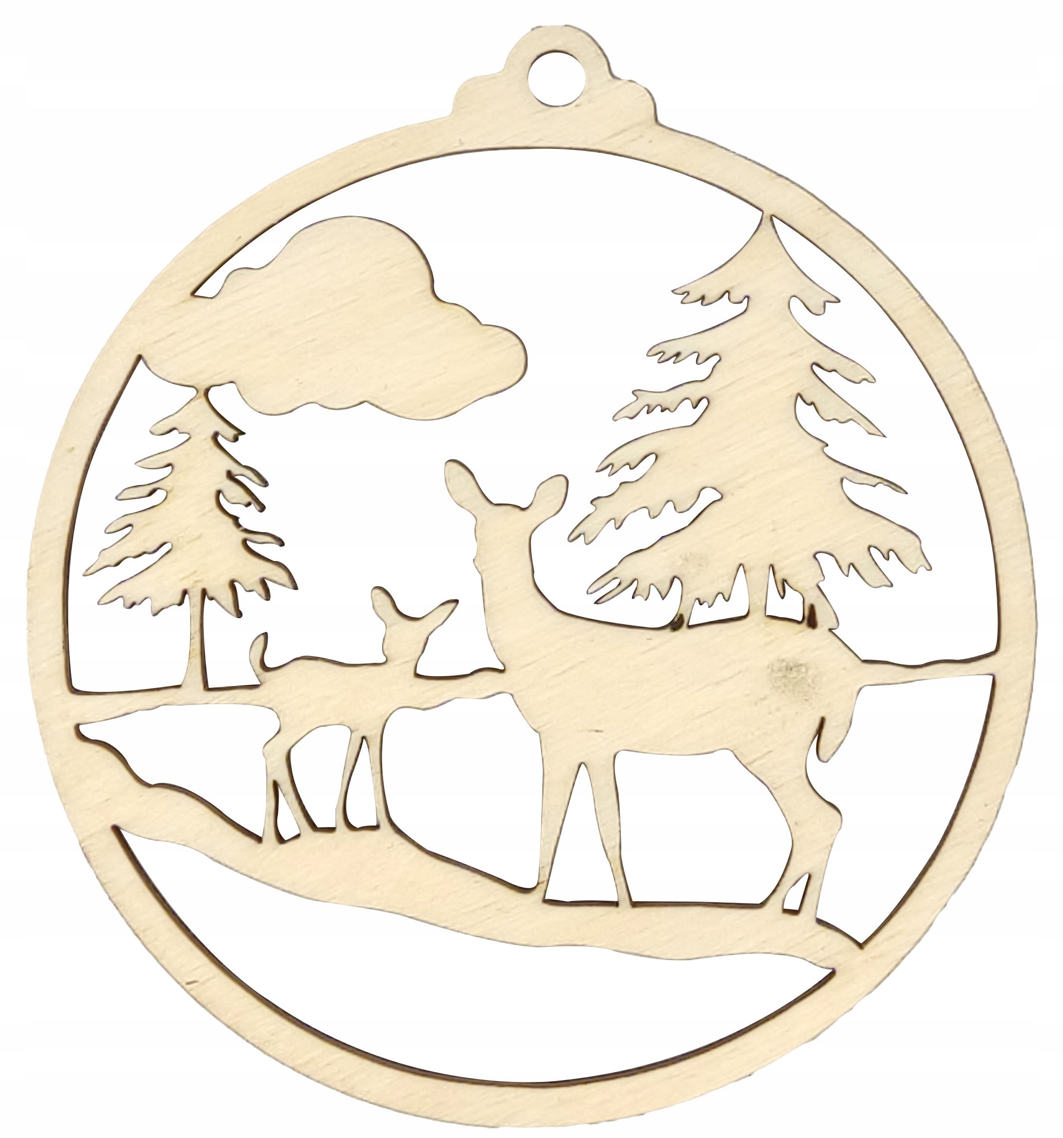 DREWNIANA BOMBKA OZDOBA NA CHOINKĘ SKLEJKA