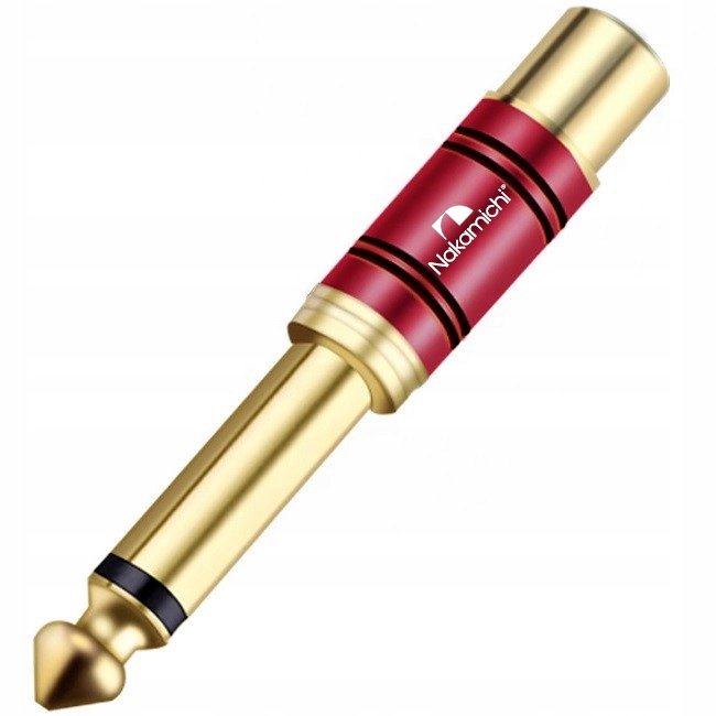ADAPTER WTYK JACK 6,3 GNIAZDO RCA CINCH GOLD NAKAMICHI