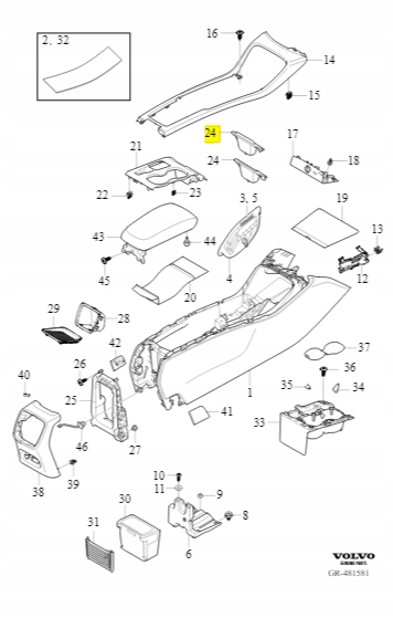 Popielniczka Volvo XC40 C40 Part number 31469072