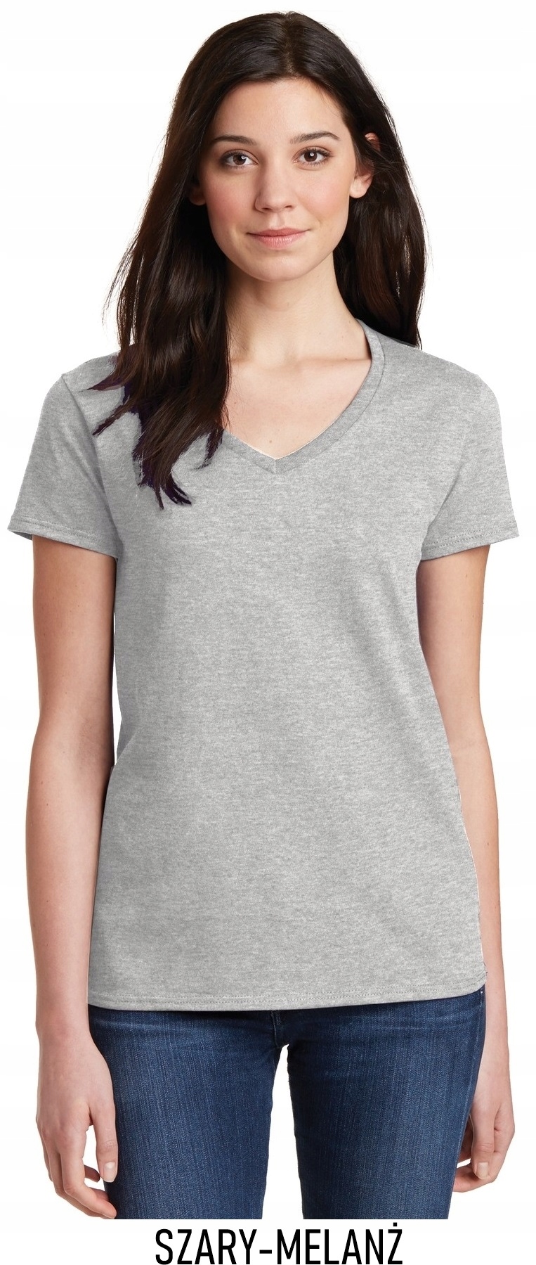 T-shirt koszulka dekolt V serek bawełniana M Rozmiar M