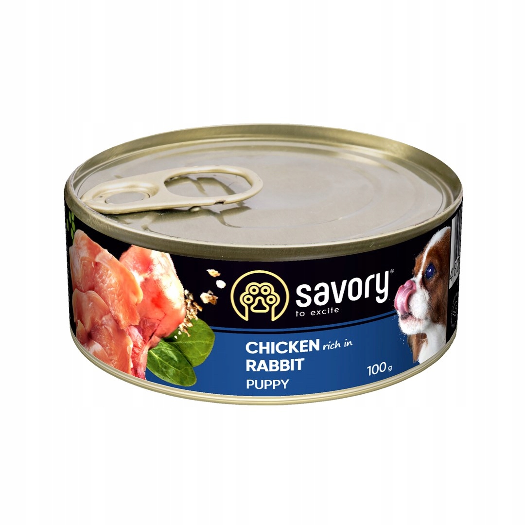 Savory vlhké krmivo puppy junior pro všechna plemena kuřecí králík 24x100g