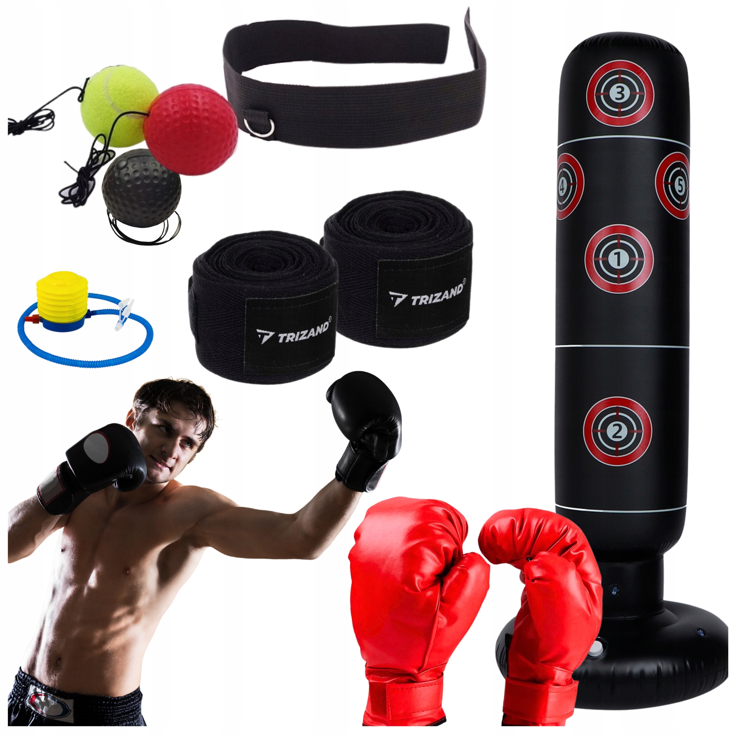 Worek treningowy Refleksówka Owijki do boks Trenuj Mma Boksu Bushido