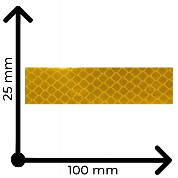 

Naklejka odblaskowa ostrzegawcza żółta 25mmx100mm