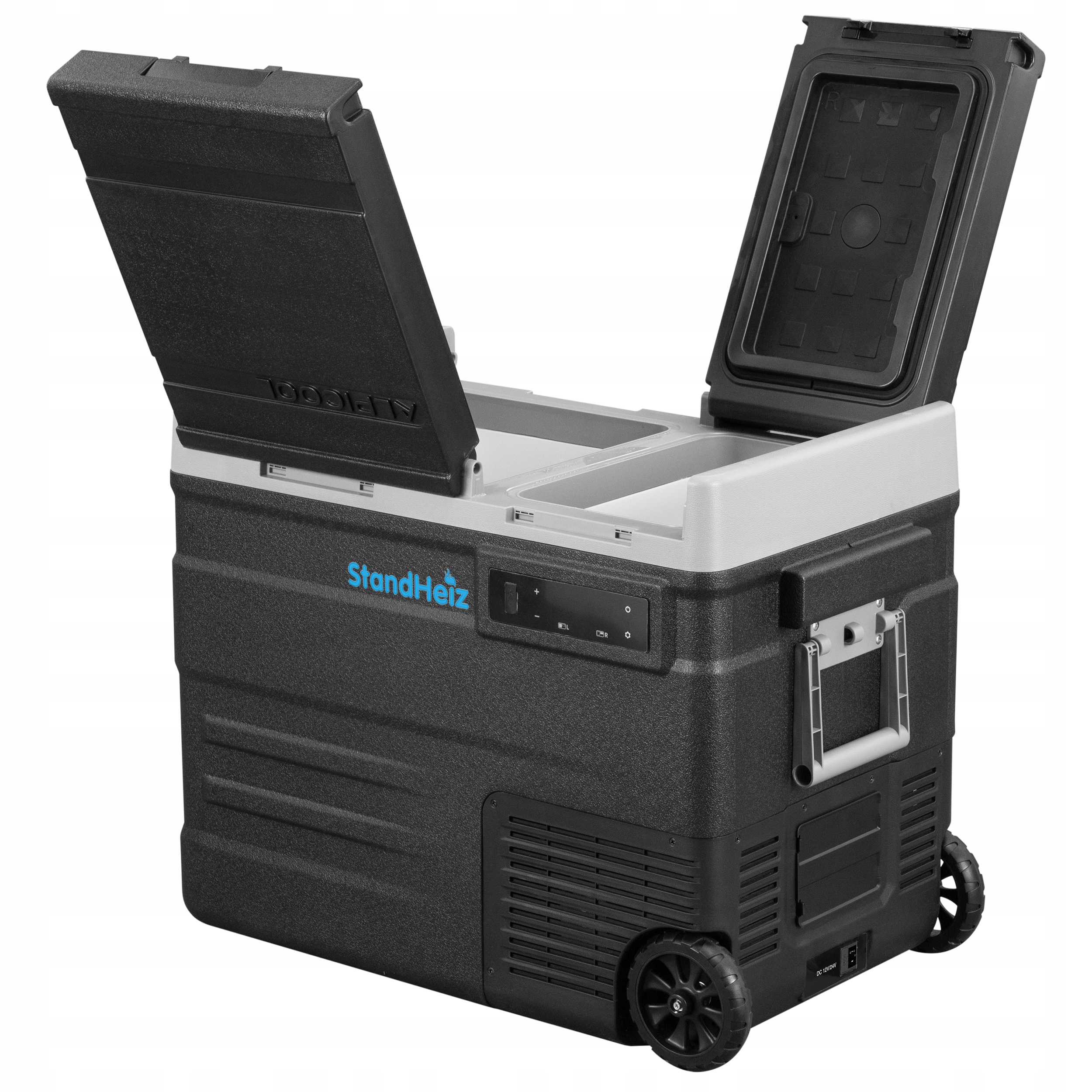 Lodówka Turystyczna 50L Dwukomorowa Kompresorowa 12V 24V 230V Standheiz