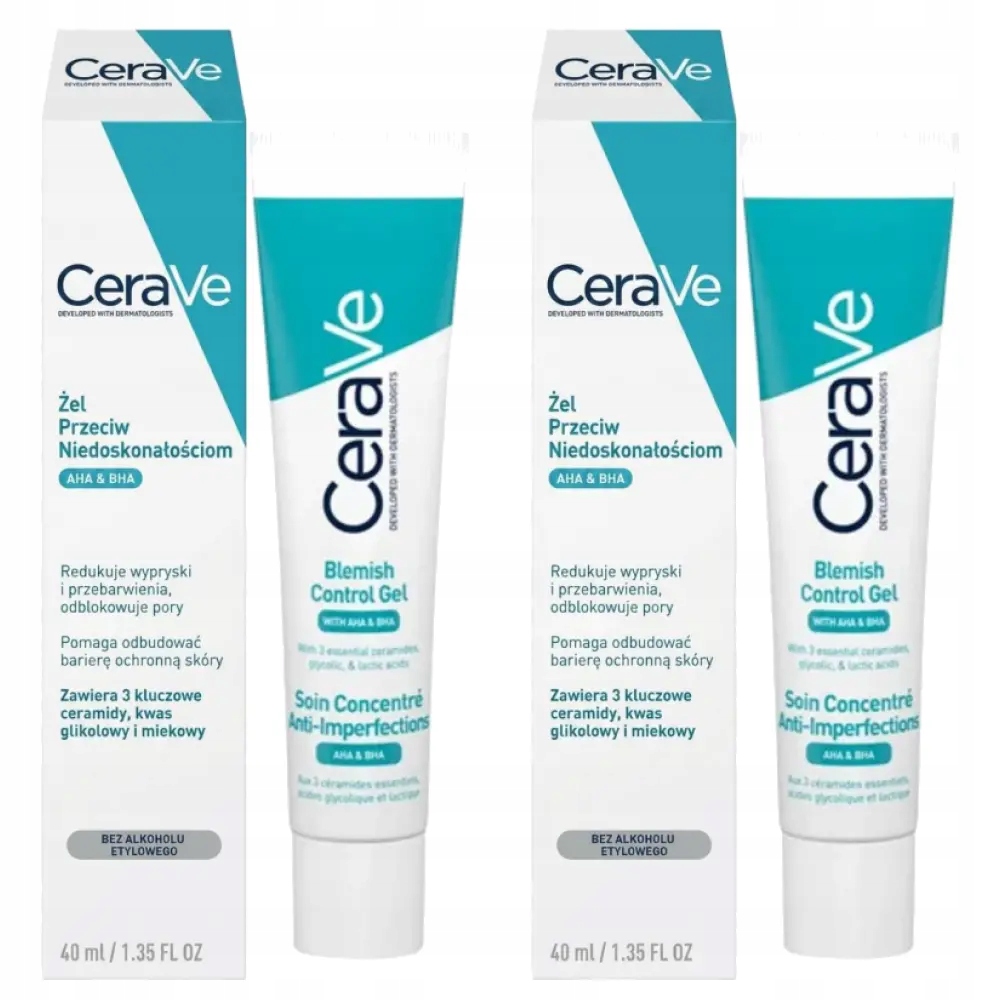 2x CeraVe Żel przeciw niedoskonałościom, 40 ml