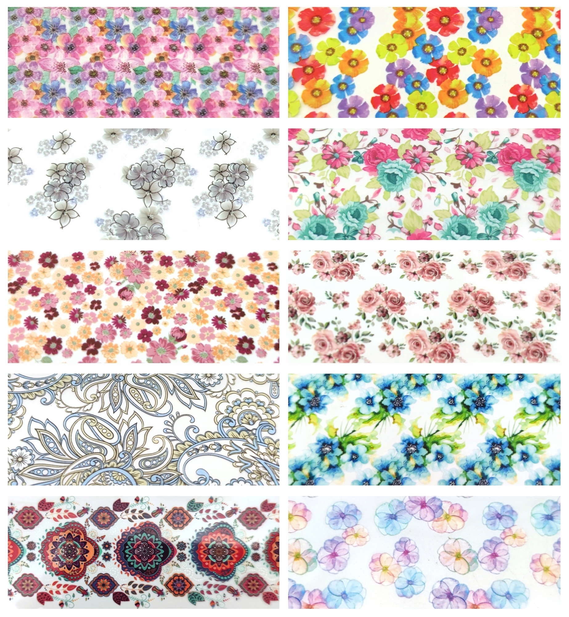 FOLIA TRANSFEROWA 100cmx4cm KWIATKI ŁĄKA WIOSNA Rodzaj Folia transferowa