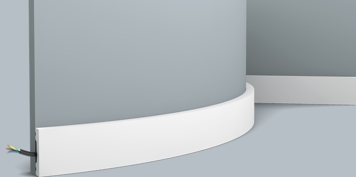 Stěnová lišta Flex elastická, ohýbatelná, nástěnná štuková, border 4 cm