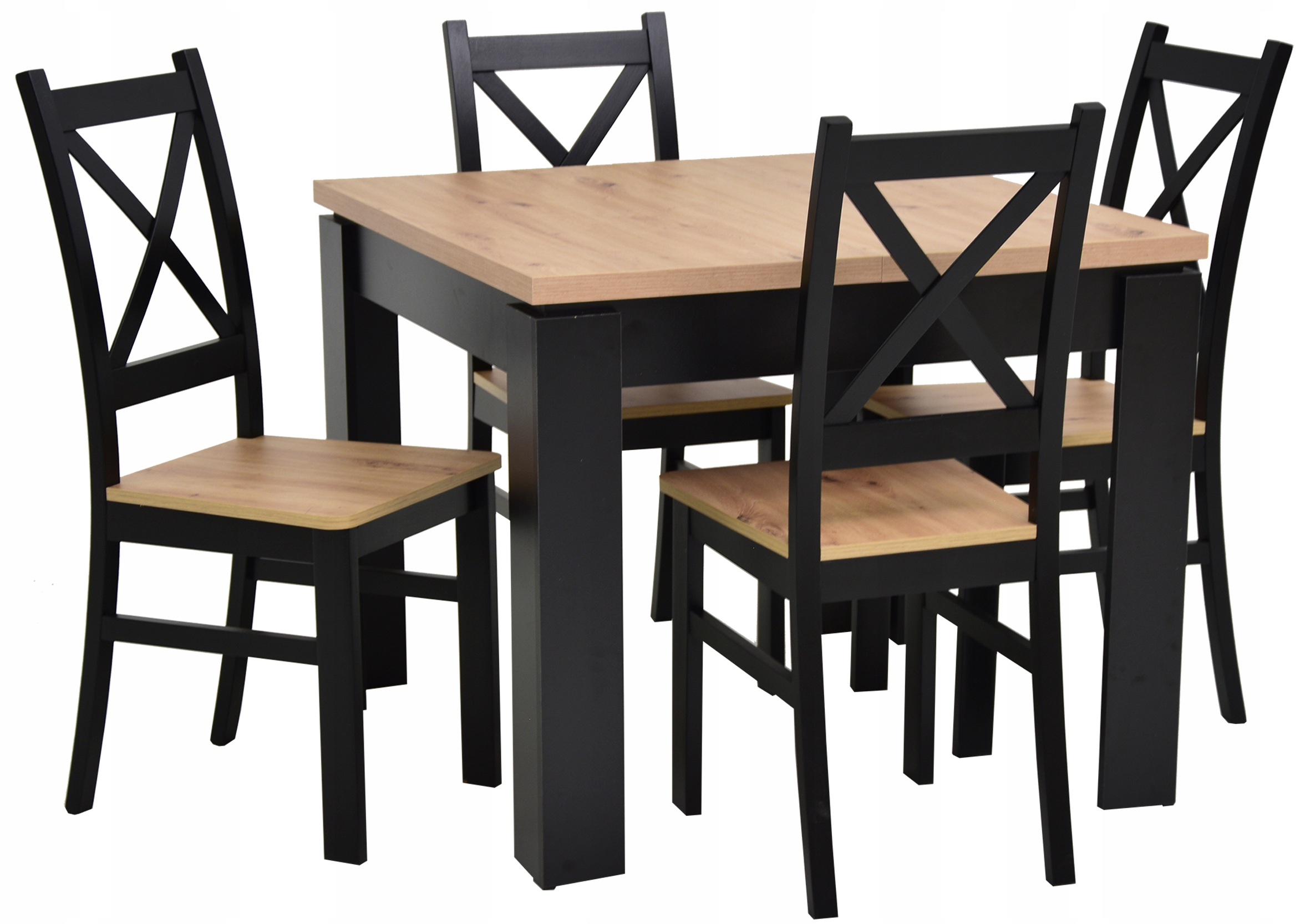 Komplet do salonu STÓŁ 90x90 rozkładany do 120cm i 4 krzesła SKANDYNAWSKIE