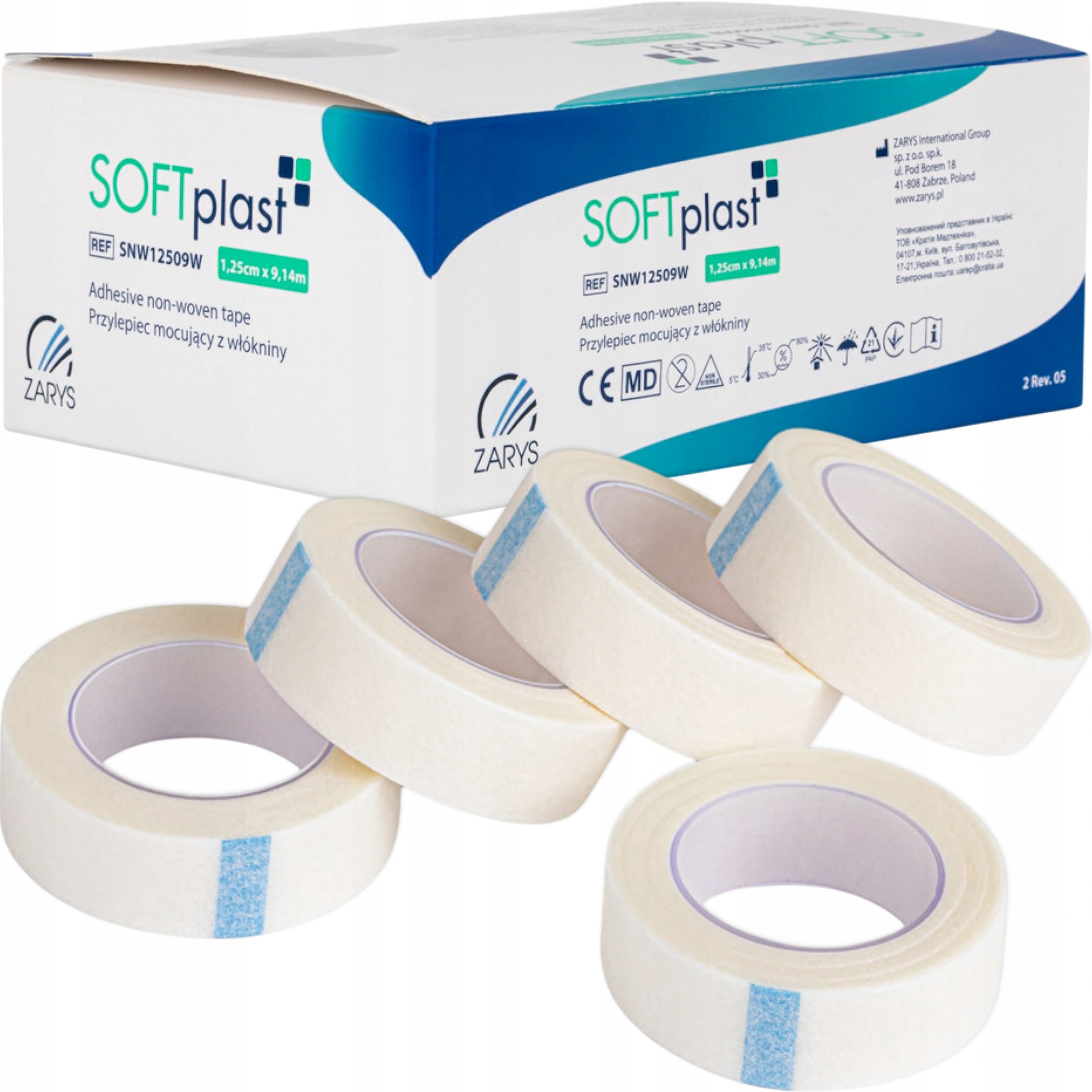 24x Przylepiec Na Rolce Hypoalergiczny Włóknina Biały Plaster 9,14mx1,25cm