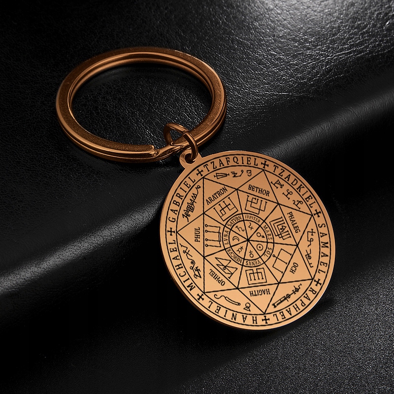 TALIZMAN 7 ANIOŁÓW PIECZĘĆ ARCHANIOŁÓW BRELOK DO KLUCZY SZCZĘŚCIA AMULET Marka KailaArt