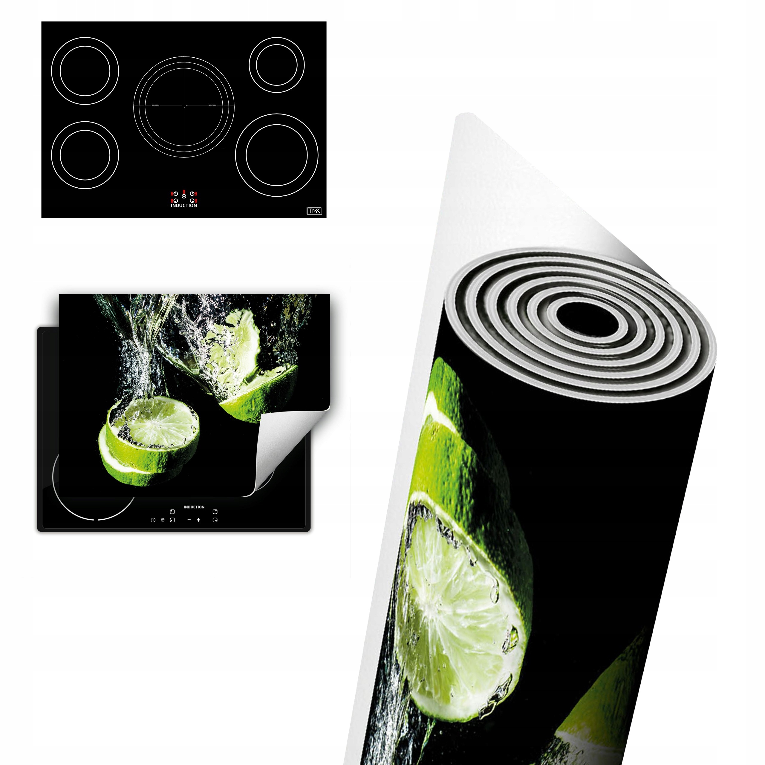 Vinylová Ochrana Na Indukci Deska 80x52 černá limetka