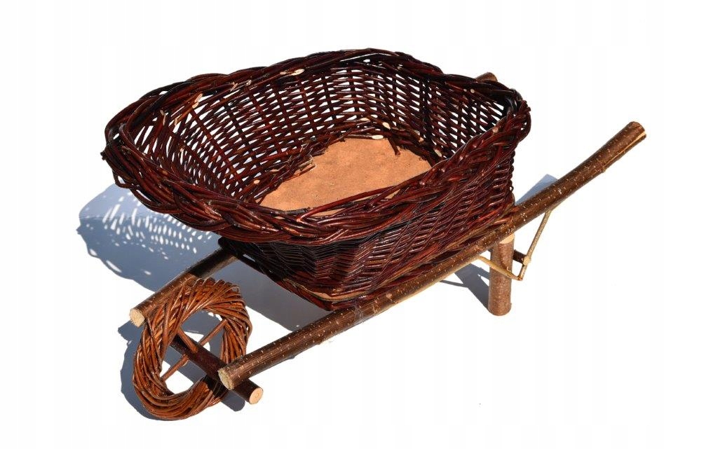 Ozdoba na kwiaty do ogrodu Taczki wiklinowe 60cm Rodzaj kosz