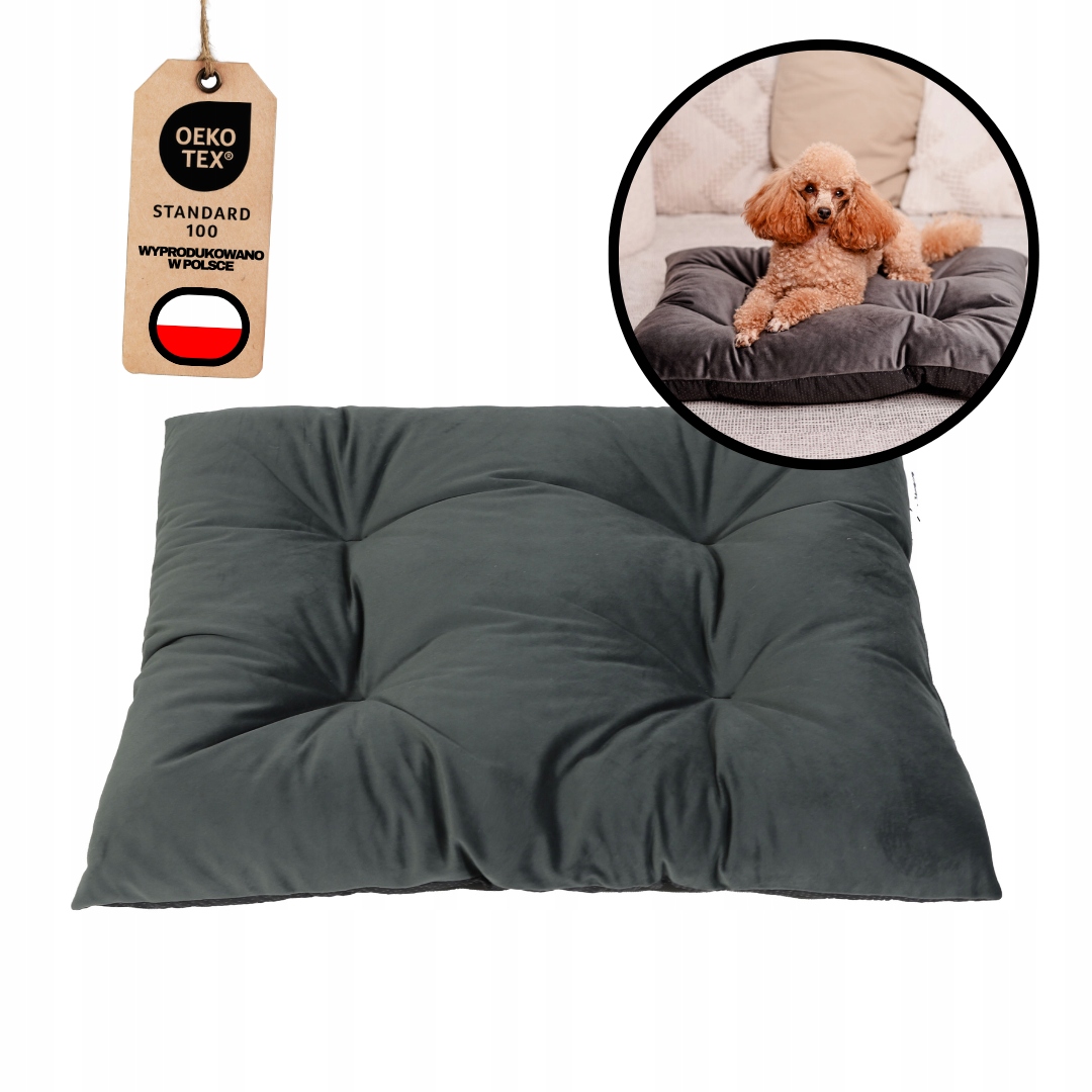 Levně Mimiko Pets Pelíšek Polštář Velvet 70x50 cm grafit