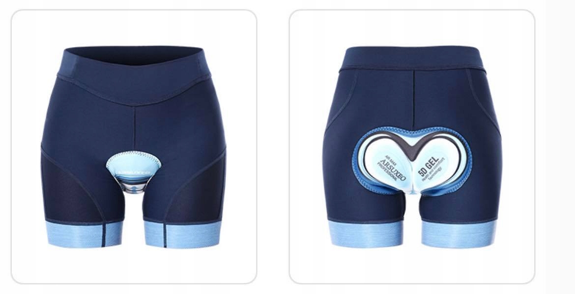 SPODENKI ROWEROWE ARSUXEO Z WKŁADKĄ ŻELOWĄ 5D DAMSKIE NA ROWER SPORTOWE XXL Płeć produkt uniseks