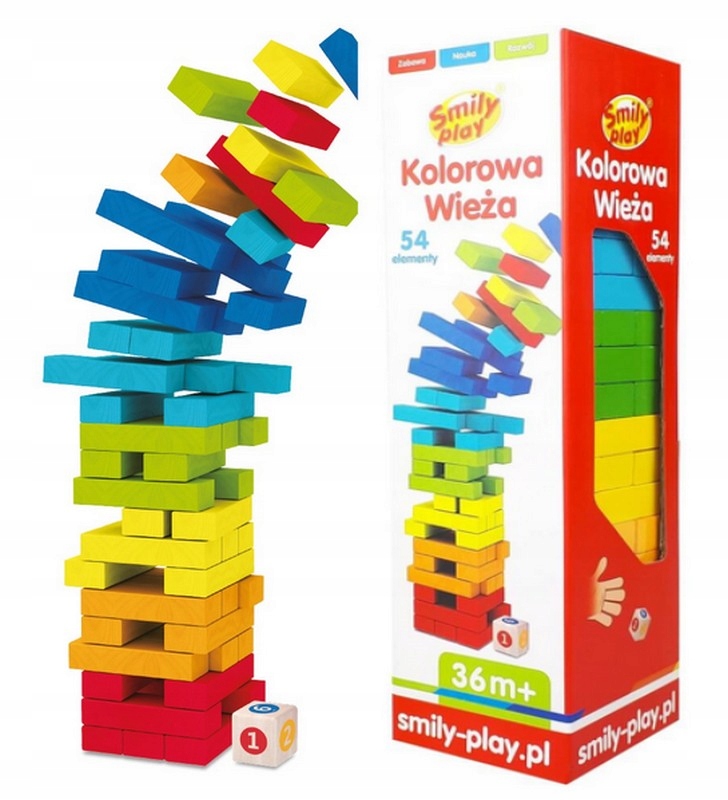 

Gra Chwiejąca Się Wieża Drewniana kolorowa wieża