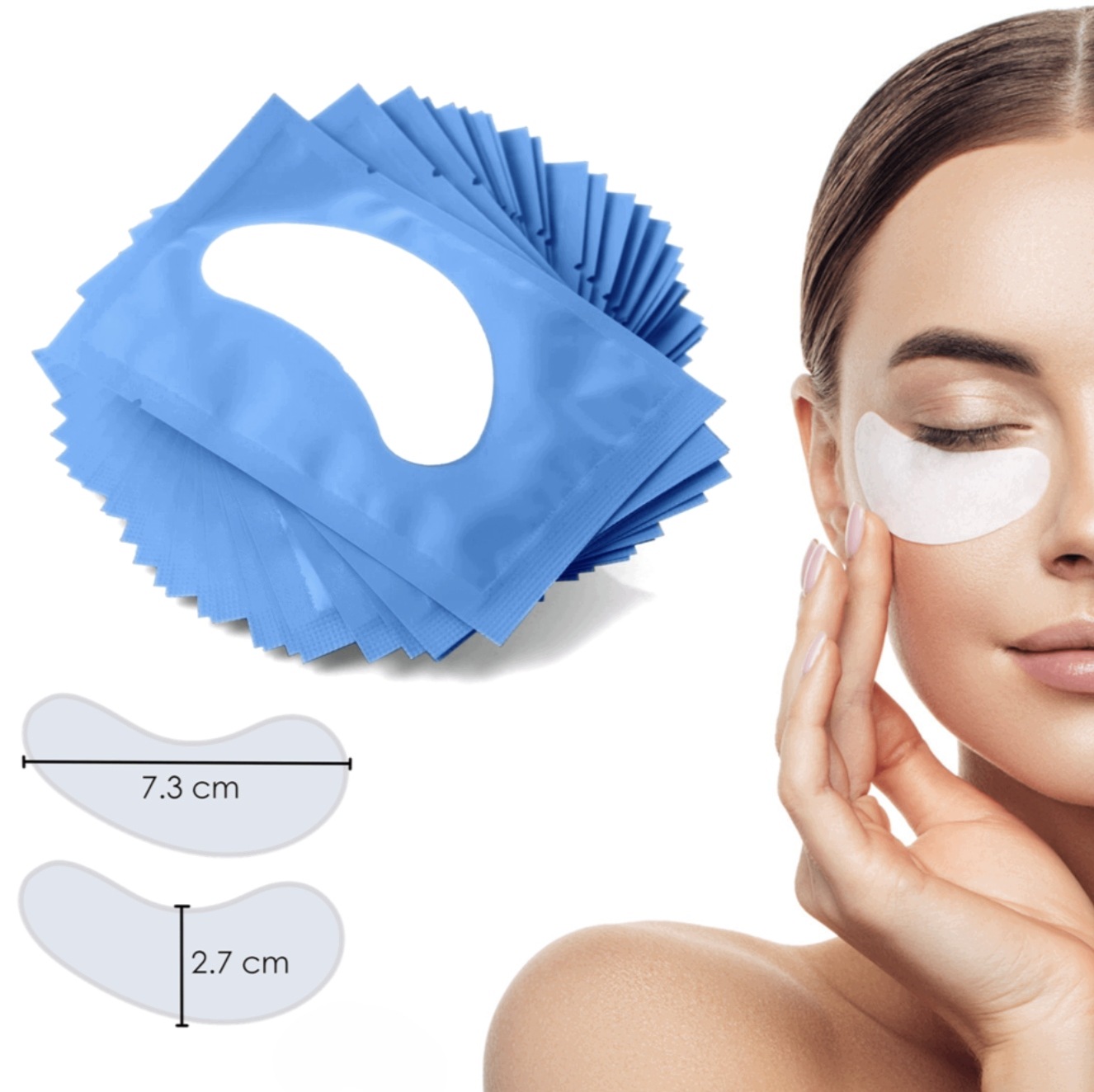 10*100 ks vloček na prodlužování řas ForMe, modré