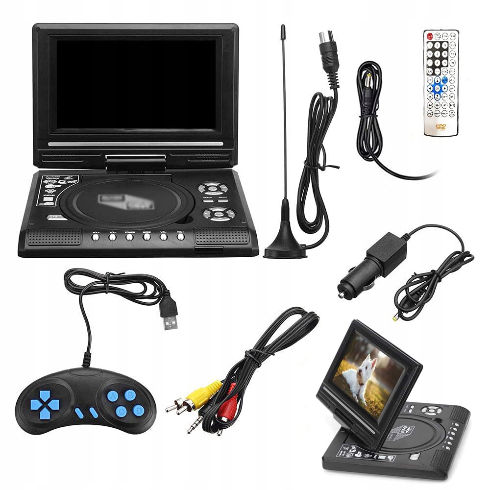 DVD Přehrávač S Přenosným Automobilovým Televizorem A Otočnou Obrazovkou