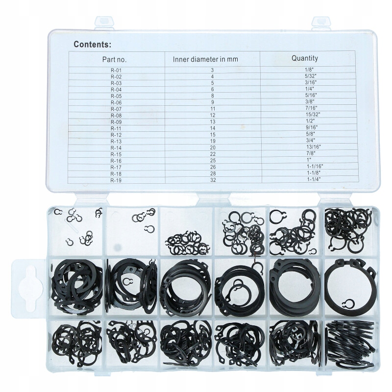 КОМПЛЕКТ НАРУЖНЫХ СЕГЕРОВ 285-ELEM. 3-32ММ