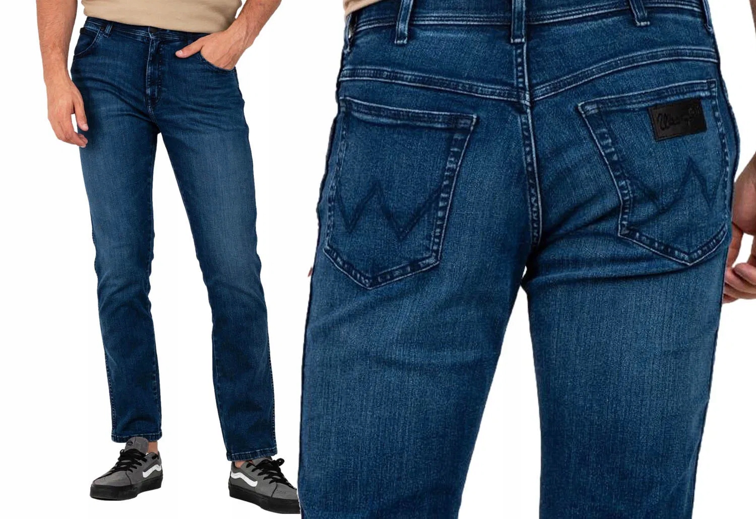 Wrangler pánské kalhoty Texas slim jeans zúžené W32 L34 tmavě modré