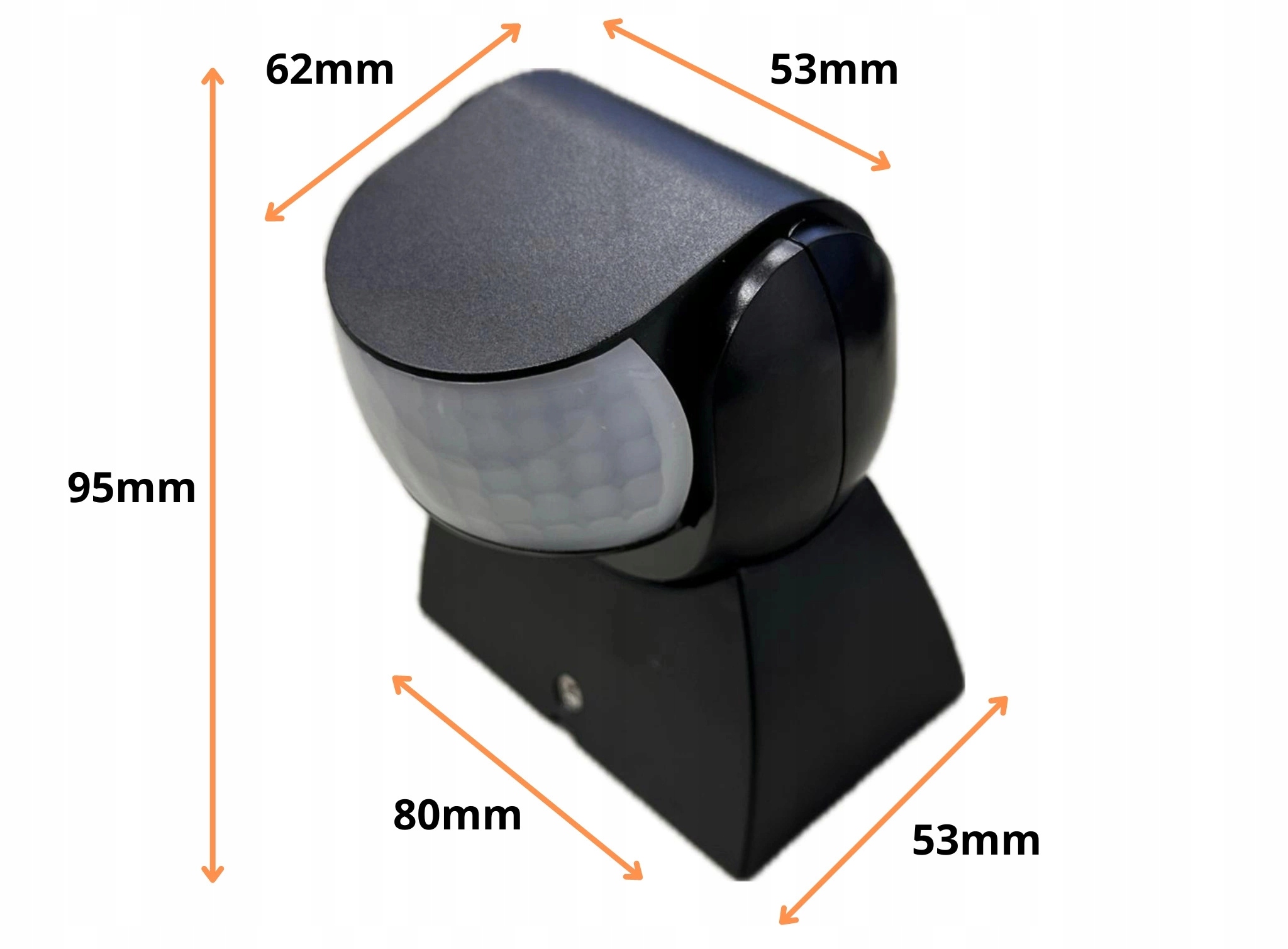 Czujnik Ruchu PIR Zasięg 12m Biały Sensor Zewnętrzny Czujka IP65 Regulowany Kolor biały