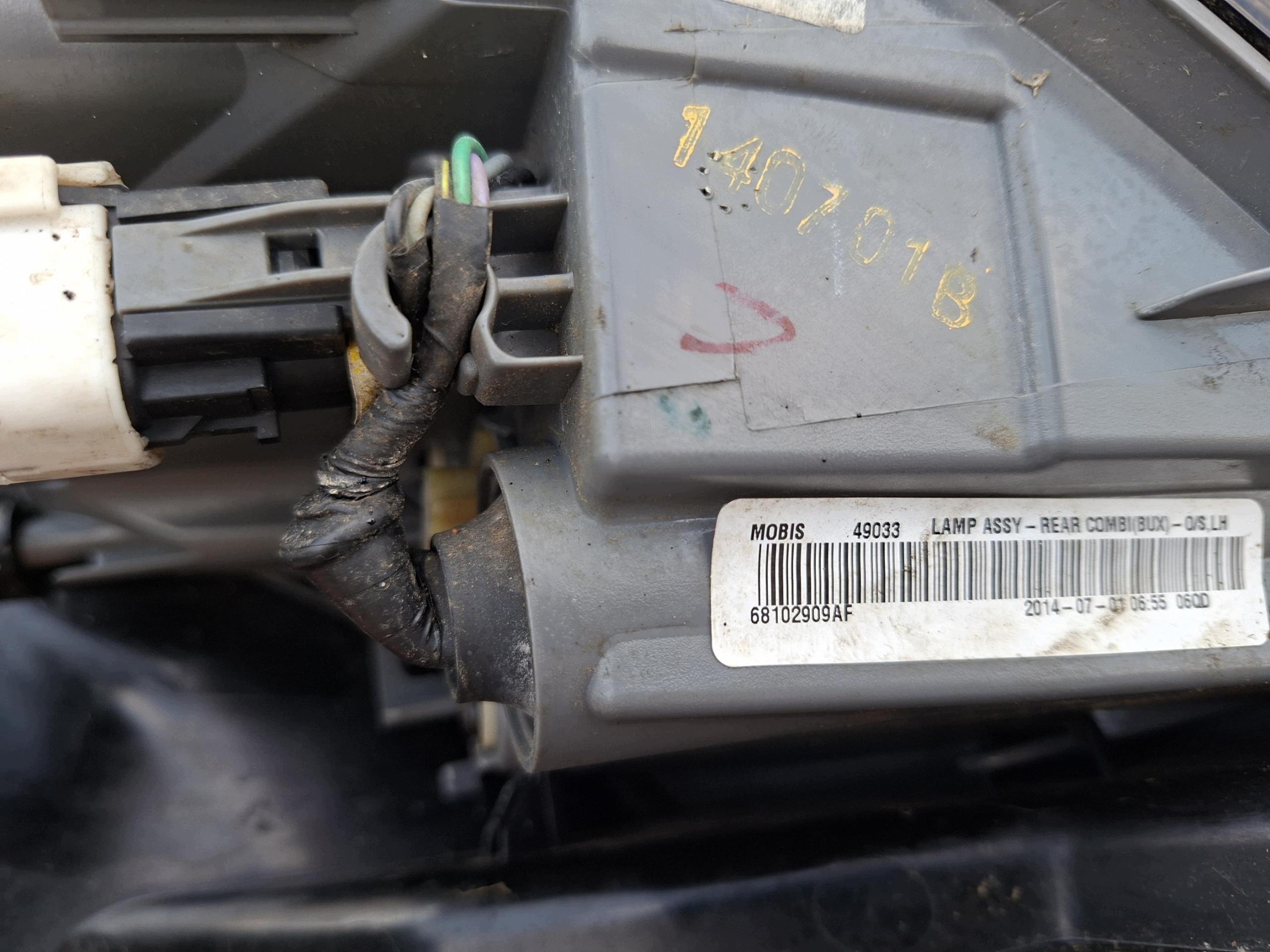 light rear part left rear left 68102909AF JEEP CHEROKEE V KL PBU