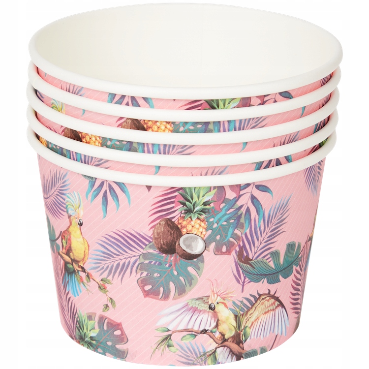 

Papierowe Miski Kubki na przekąski 5 szt. wz.róż