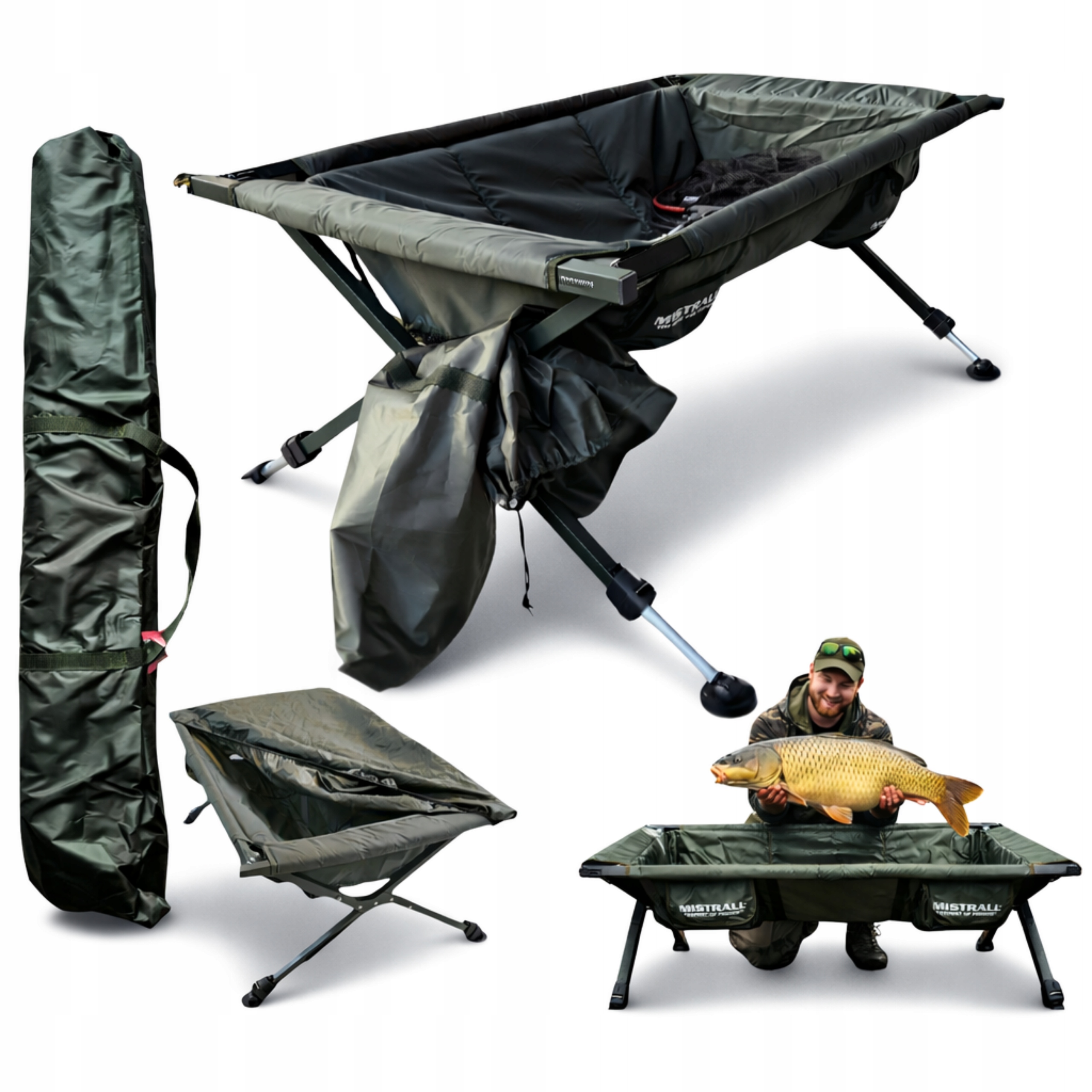 Mata Karpiowa Kołyska Mistrall Duża Bezpieczna z Pokrowcem 120x70x45/55cm