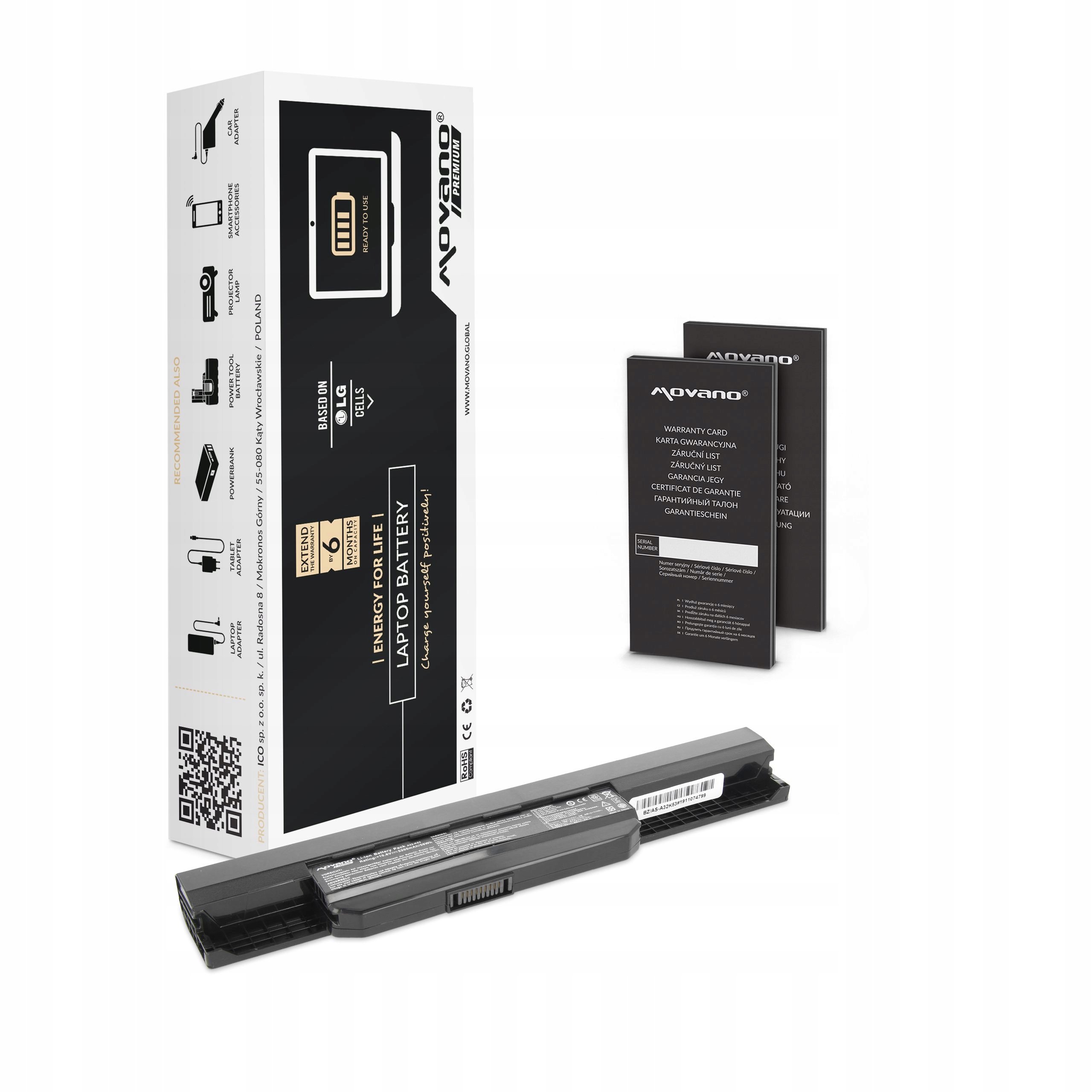 Batéria Movano Premium pre Asus A53, K53