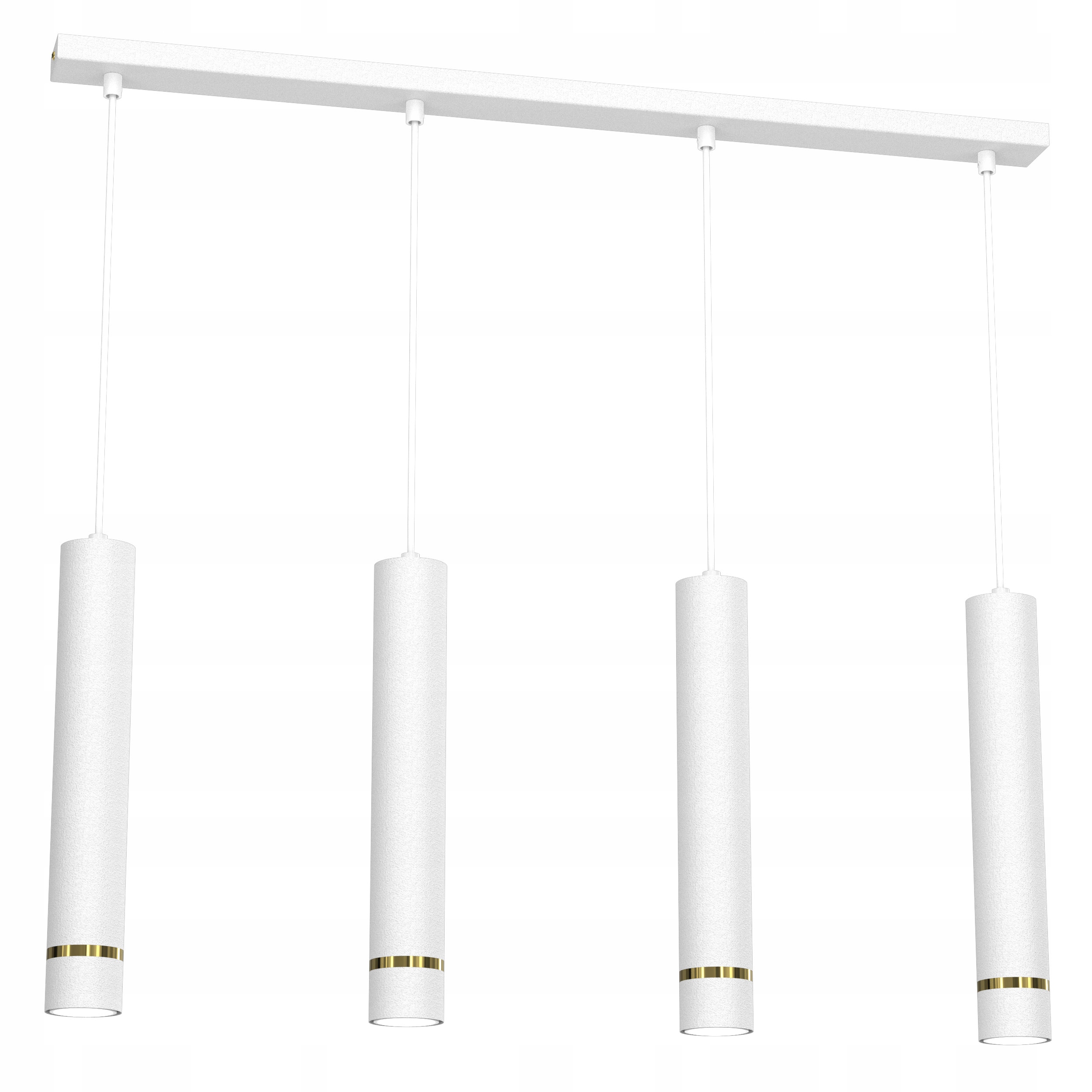 

Lampa Sufitowa Wiszące Tuby Sople Biały Złoty