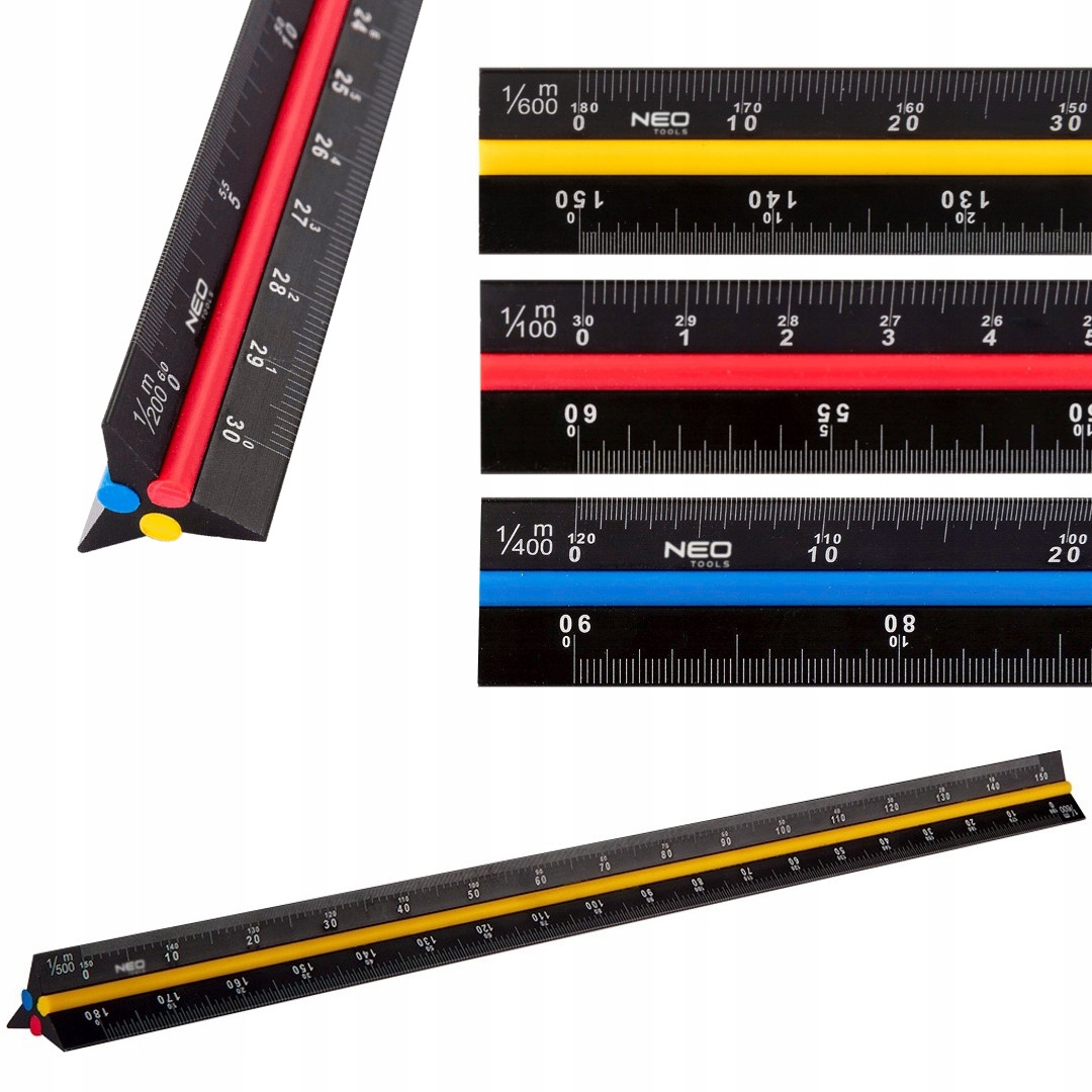 

Neo Linijka Trójkątna Skalówka 30cm 6 Skali 72-205