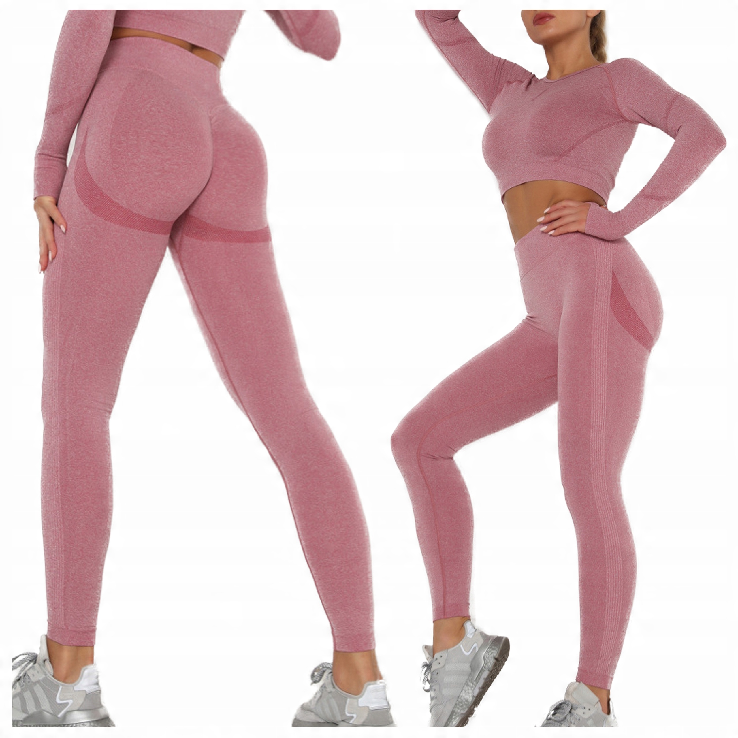 

Komplet Sportowy top legginsy bezszwowe fitness S