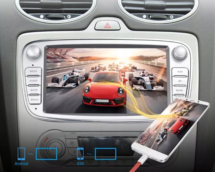 RADIO SAMOCHODOWE FORD MONDEO MK4 FOCUS MK2 MK3 GALAXY S-MAX GPS ANDROID Stan opakowania oryginalne