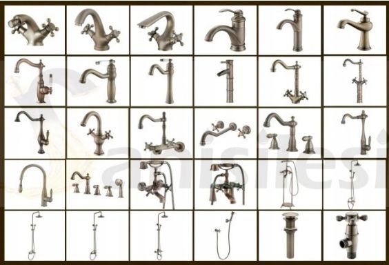 BATERIA BIDETOWA RETRO RUSTILO ANTYCZNY MOSIĄDZ Linia RUSTILO