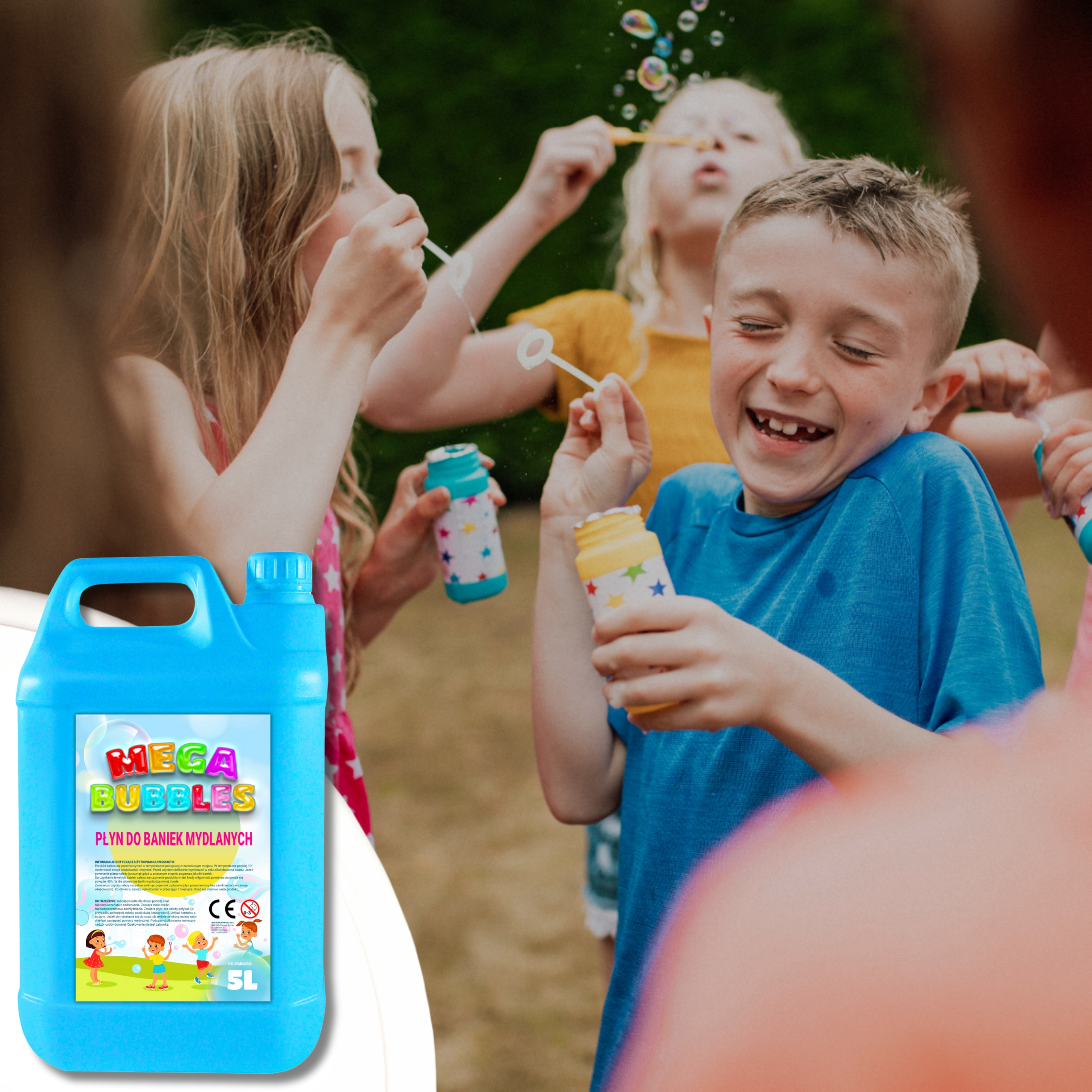PŁYN DO BANIEK MYDLANYCH DUŻYCH I MAŁYCH 10L 2 X 5L = 10L PŁYN DLA DZIECI Stan opakowania oryginalne
