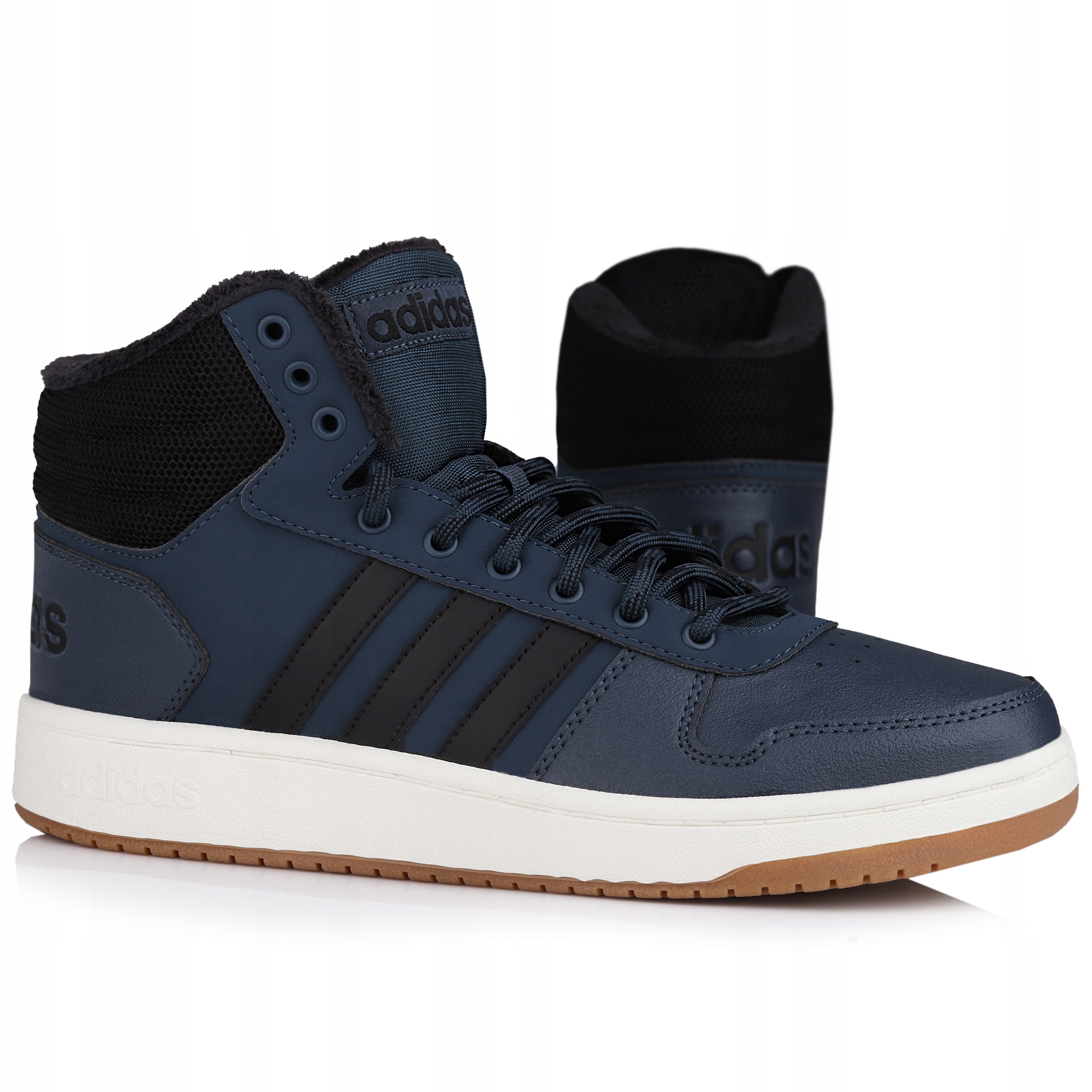 Pánské boty Adidas Hoops 2.0 MID GZ7939 Zateplené Kožíšek