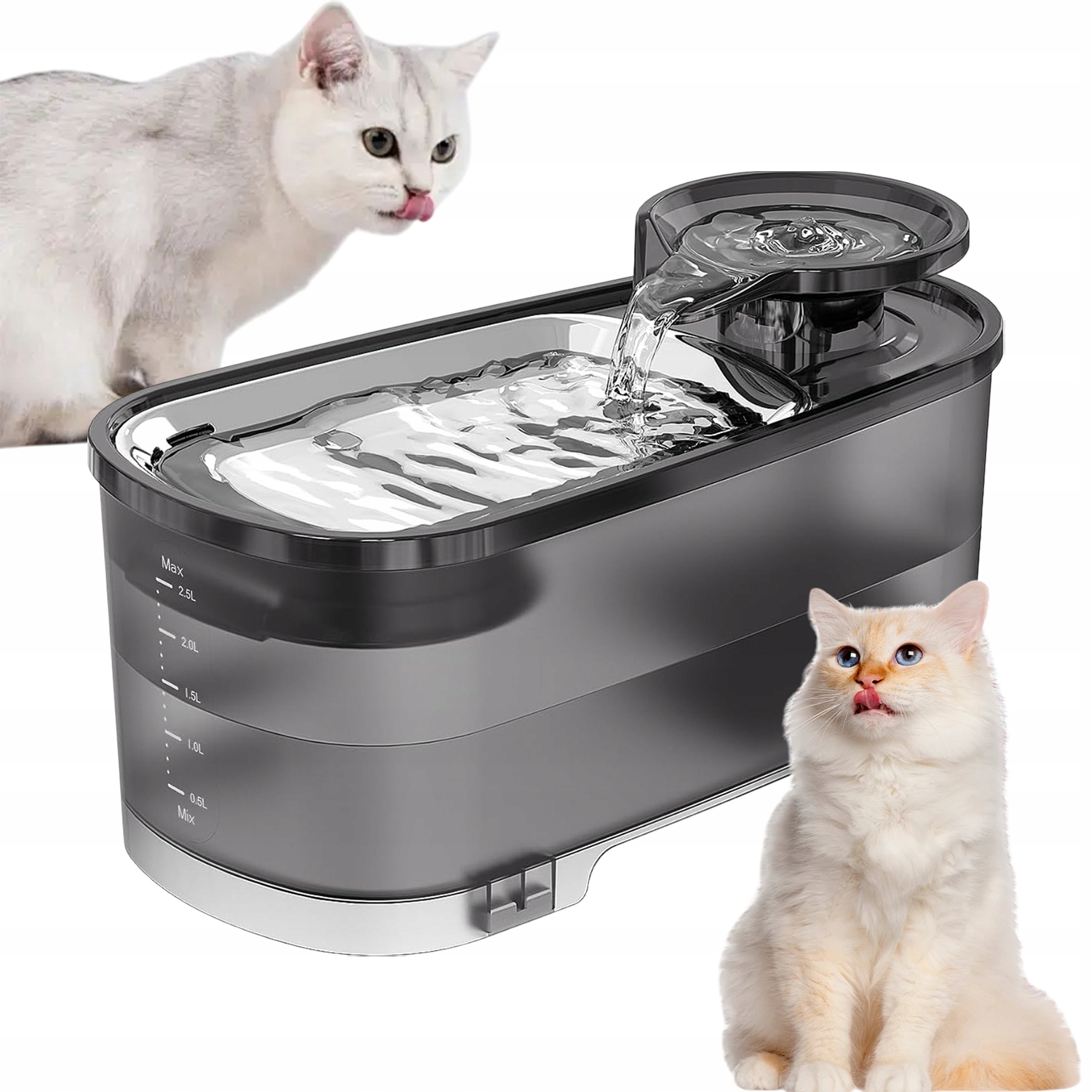 Fontána Pro Kočky 2.5 L Automatický Tichý Uhlíkový Filtr Pro Psy A Kočky