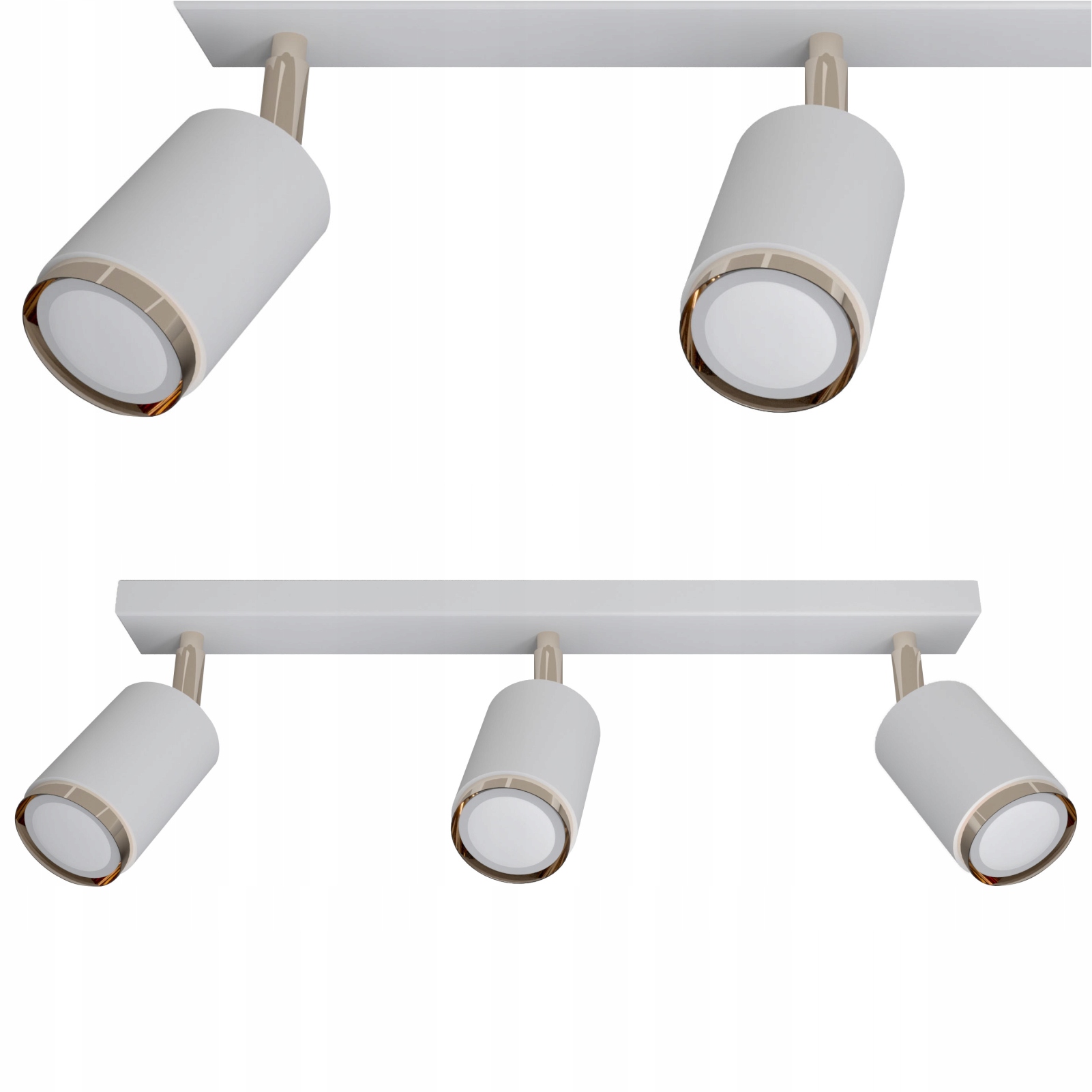 Lampa Stropné Svietidlo Led luster Lišta 40W stropná závesná Biela Zlatá 3x GU10