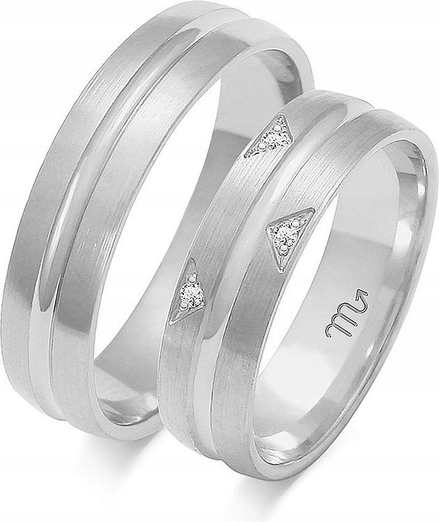 Bílé svatební snubní prsteny pro svatba 585, rok 11 12 13, exkluzivní kolekce