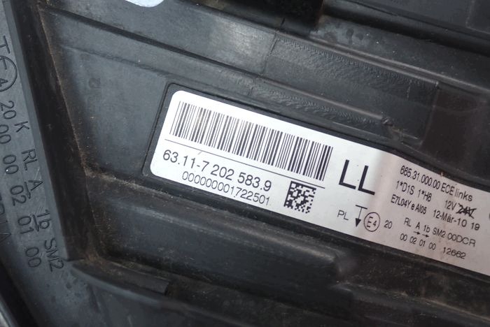 BMW E90 E91 BI-XENON NIE positioning reflektor left light left 72025839