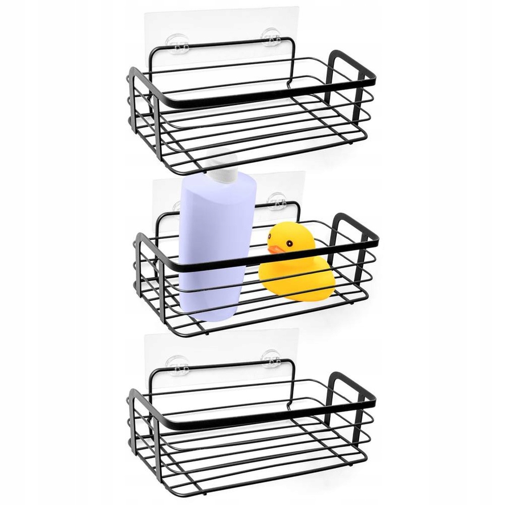 Nalepovací koupelnová polička samolepicí sprcha kosmetika doplňky x3